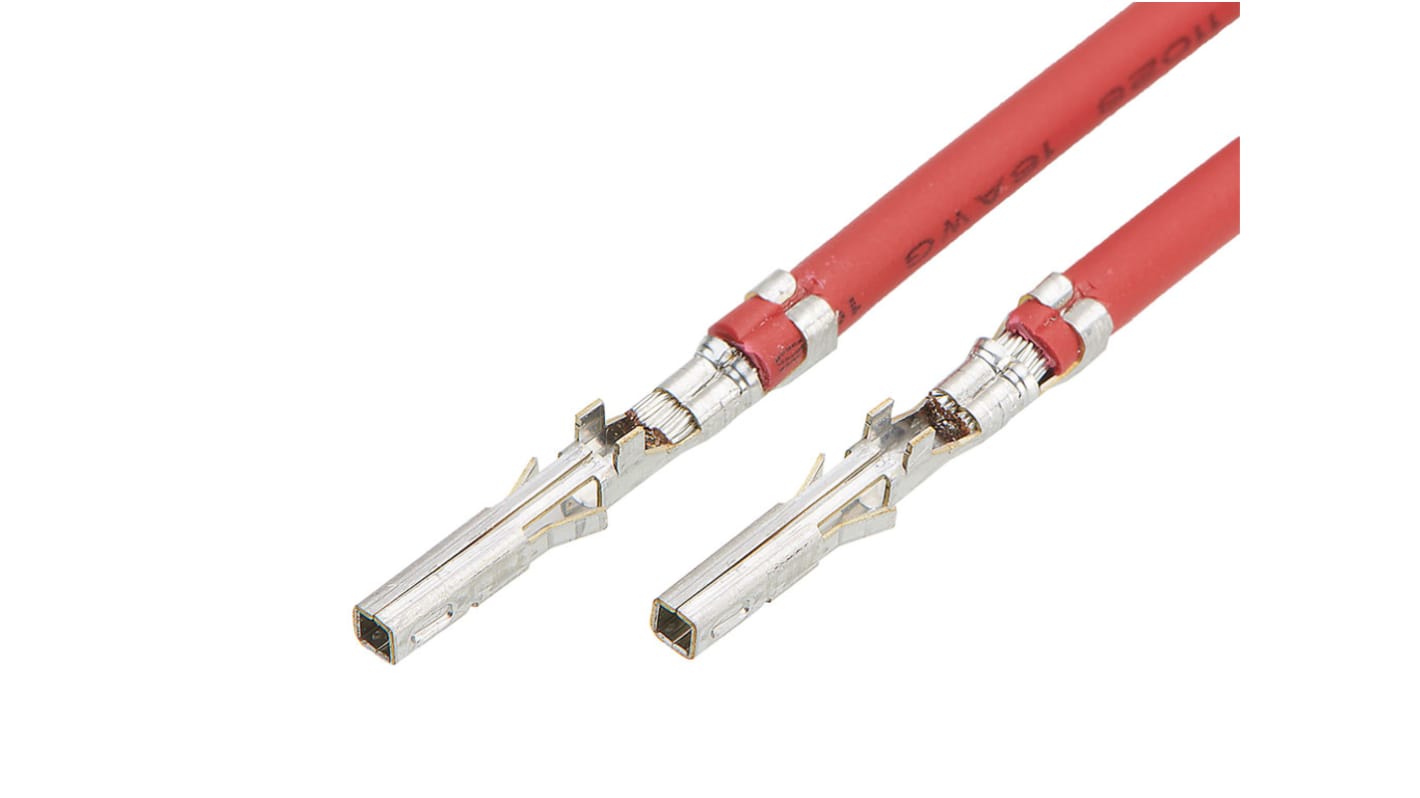 Molex Female Mini-Fit to Female Mini-Fit Pre-Crimped Lead, 300mm, 16AWG, Red