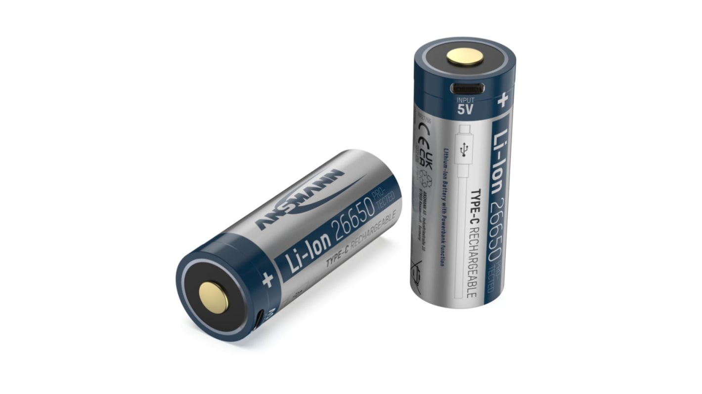 Ansmann Ansmann Li-Ion, 1307-0012-520, 3.6V, 26650, Lithium-Ion Lithium Rechargeable Battery, 5Ah