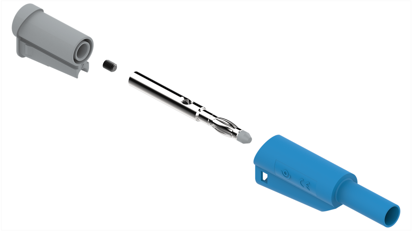 Electro PJP Bananenstecker Blau, 300 → 1000V / 36A, Schraubanschluss