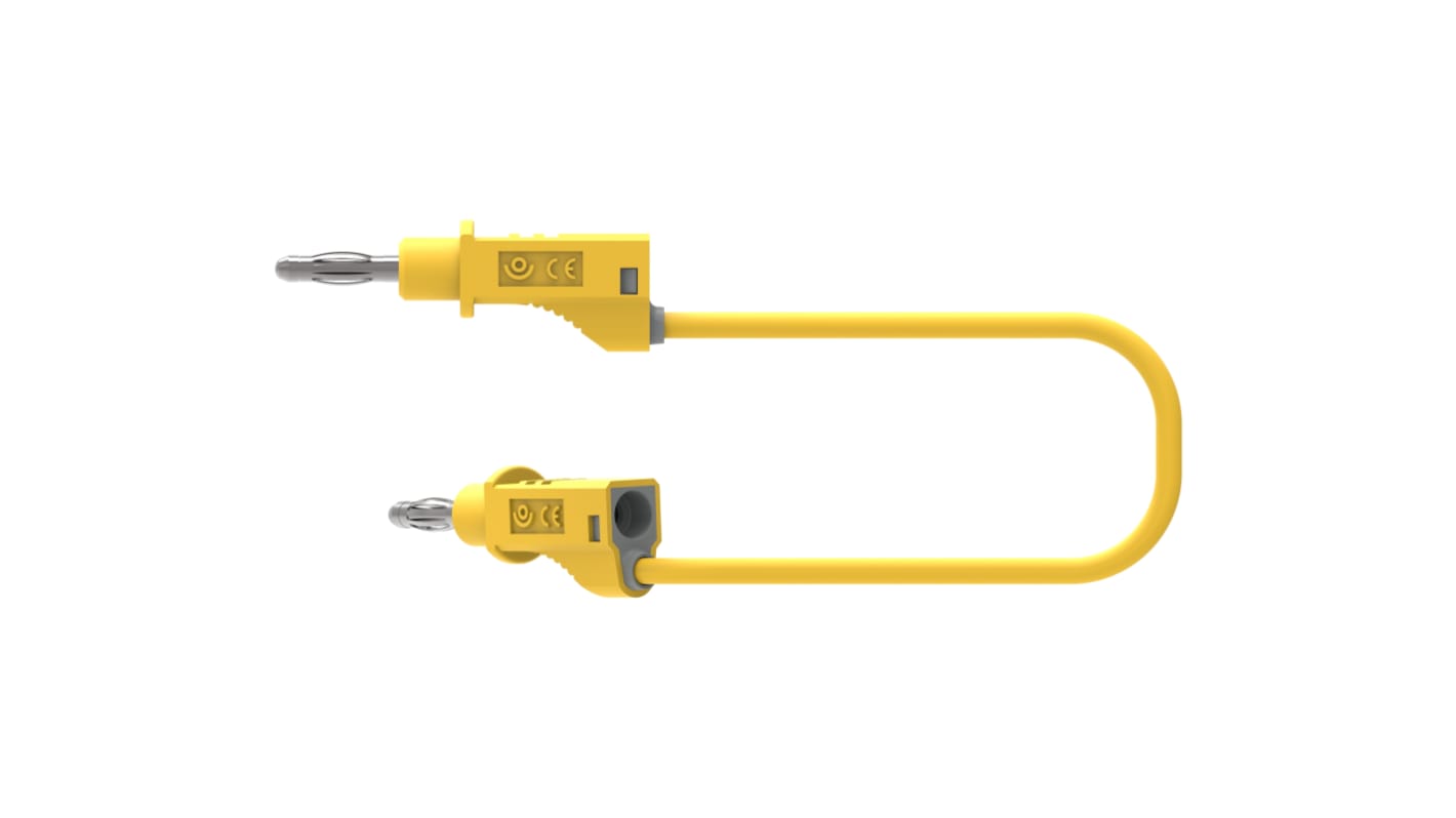 Electro PJP Test lead, 36A, 30 → 60V, Yellow, 100cm Lead Length