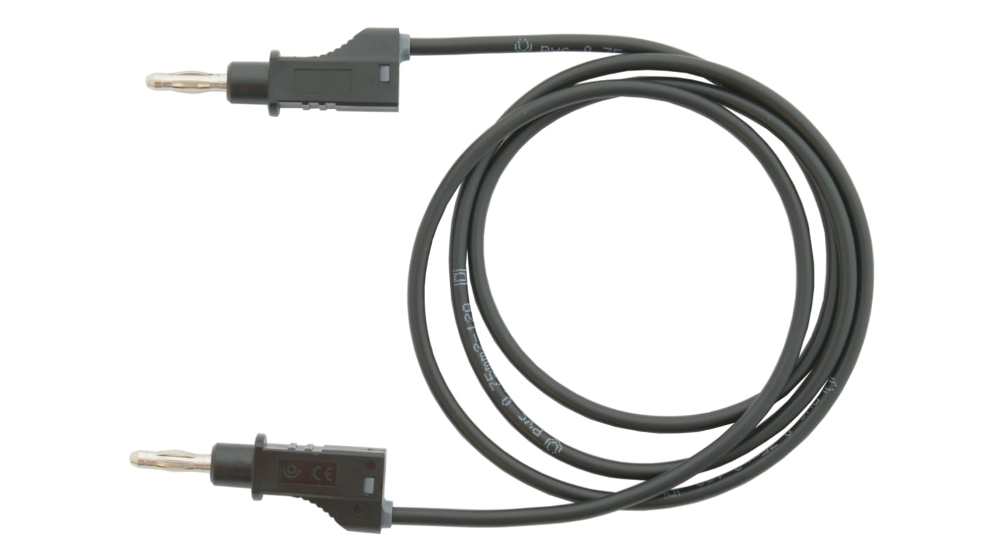 Electro PJP Test lead, 36A, 30 → 60V, Black, 1m Lead Length