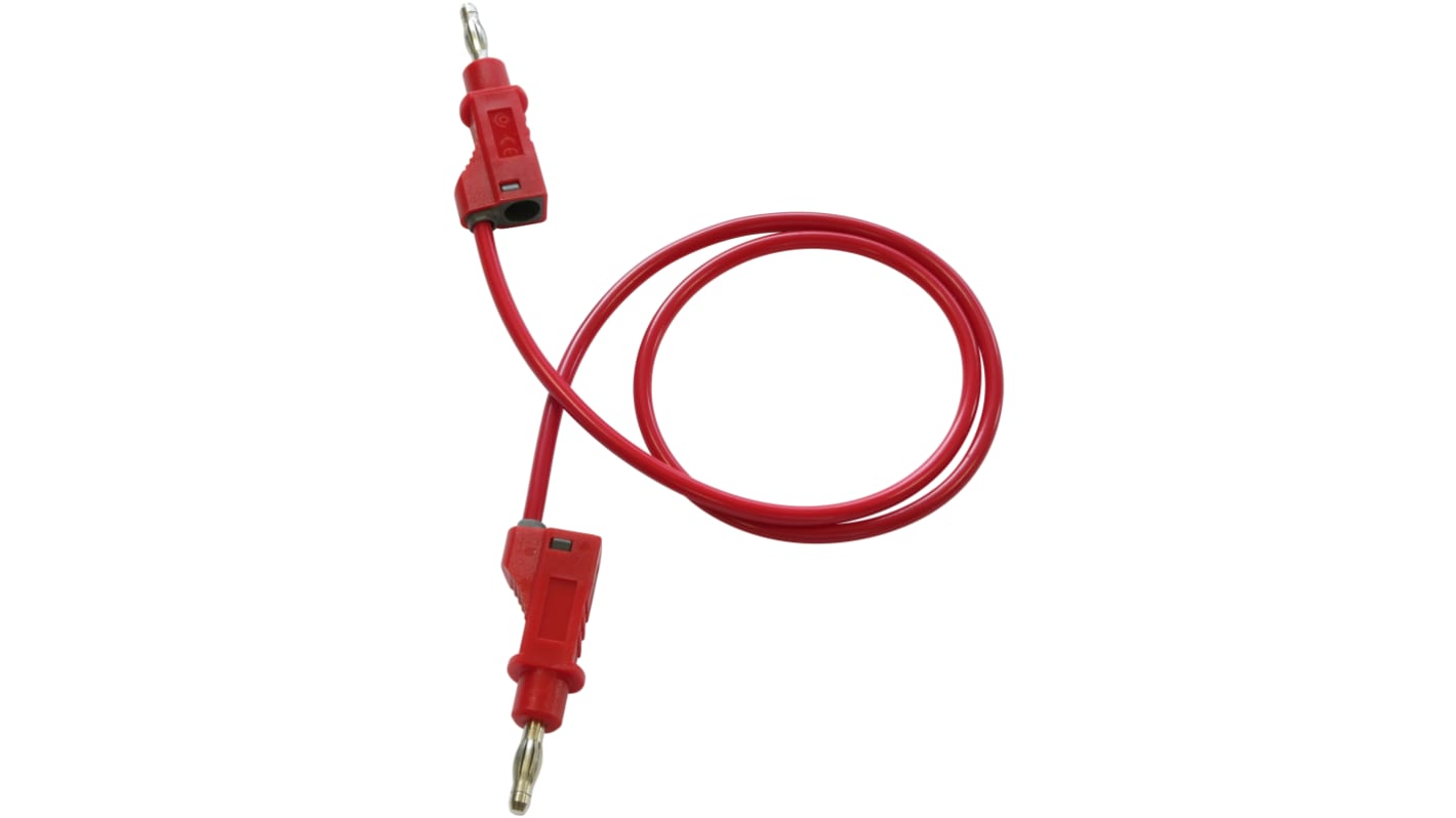 Electro PJP Test lead, 36A, 30 → 60V, Red, 100cm Lead Length