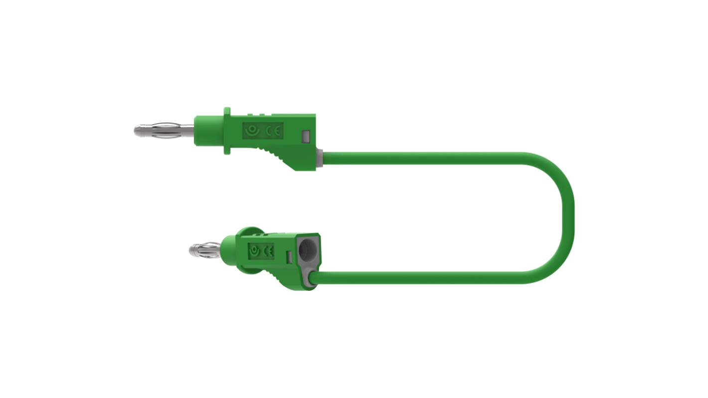 Electro PJP Test lead, 36A, 30 → 60V, Green, 100cm Lead Length