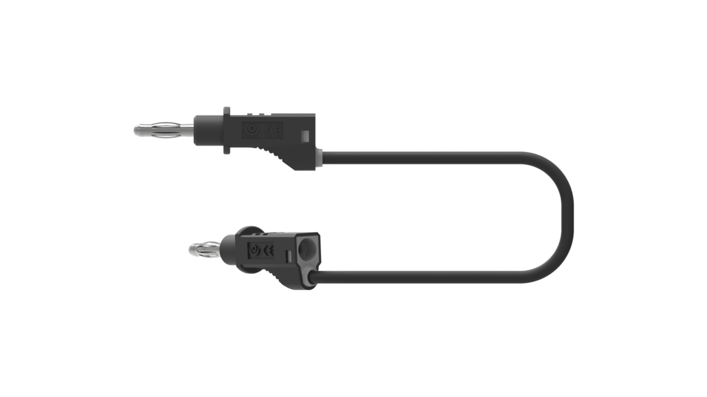 Electro PJP Test lead, 36A, 30 → 60V, Black, 2m Lead Length