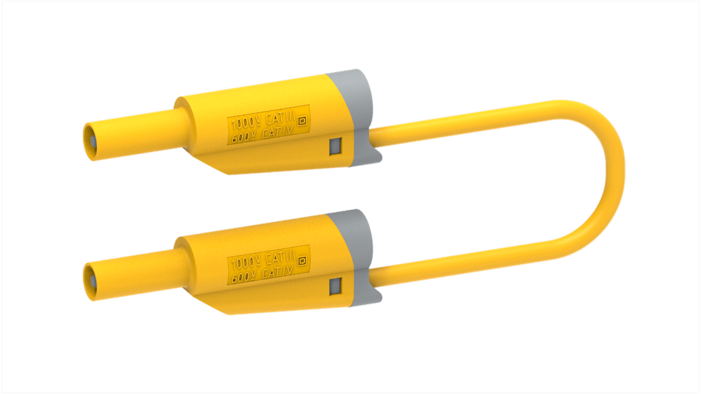 Electro PJP Test lead, 36A, 600V, Yellow, 100cm Lead Length