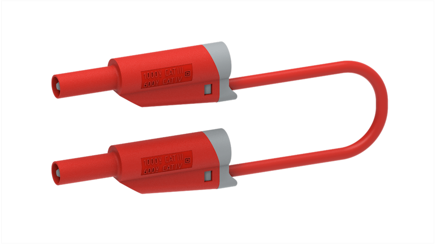 Electro PJP Test lead, 36A, 600V, Red, 100cm Lead Length