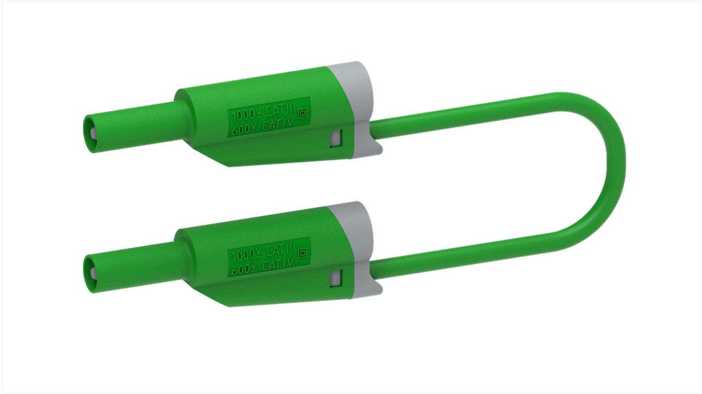 Electro PJP Test lead, 36A, 600V, Green, 1m Lead Length