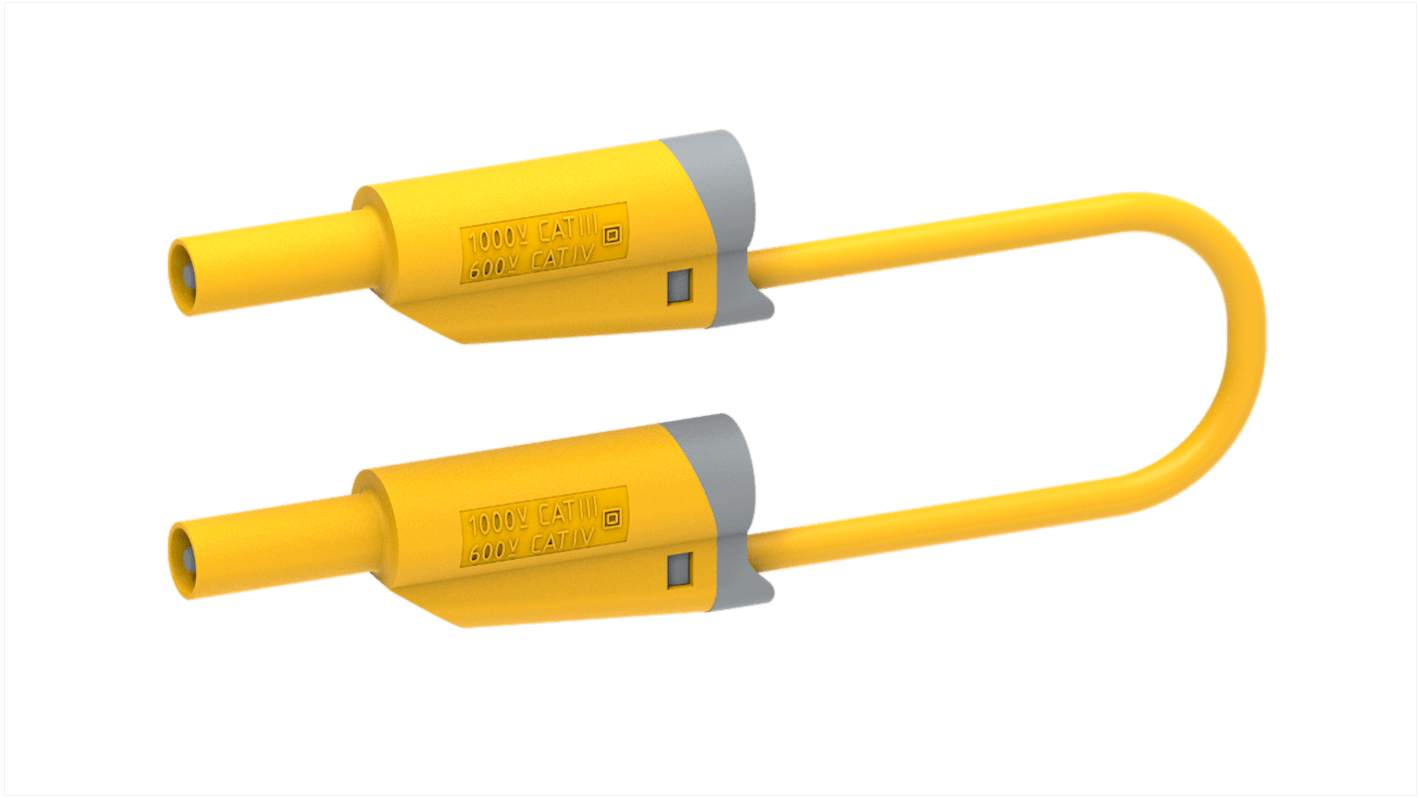 Electro PJP Test lead, 36A, 1kV, Yellow, 1m Lead Length