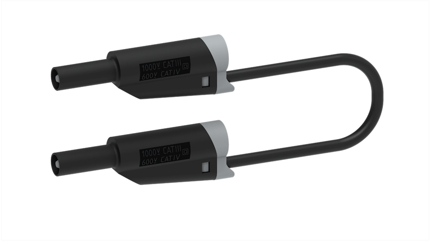 Electro PJP Test lead, 36A, 1kV, Black, 1m Lead Length