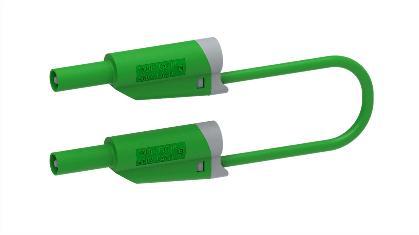 Electro PJP Test lead, 36A, 1kV, Green, 1m Lead Length