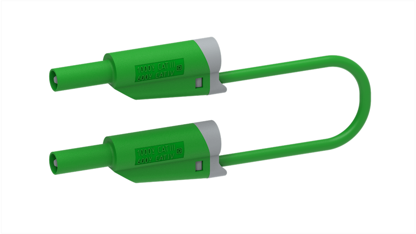 Electro PJP Test lead, 36A, 1kV, Green, 100cm Lead Length