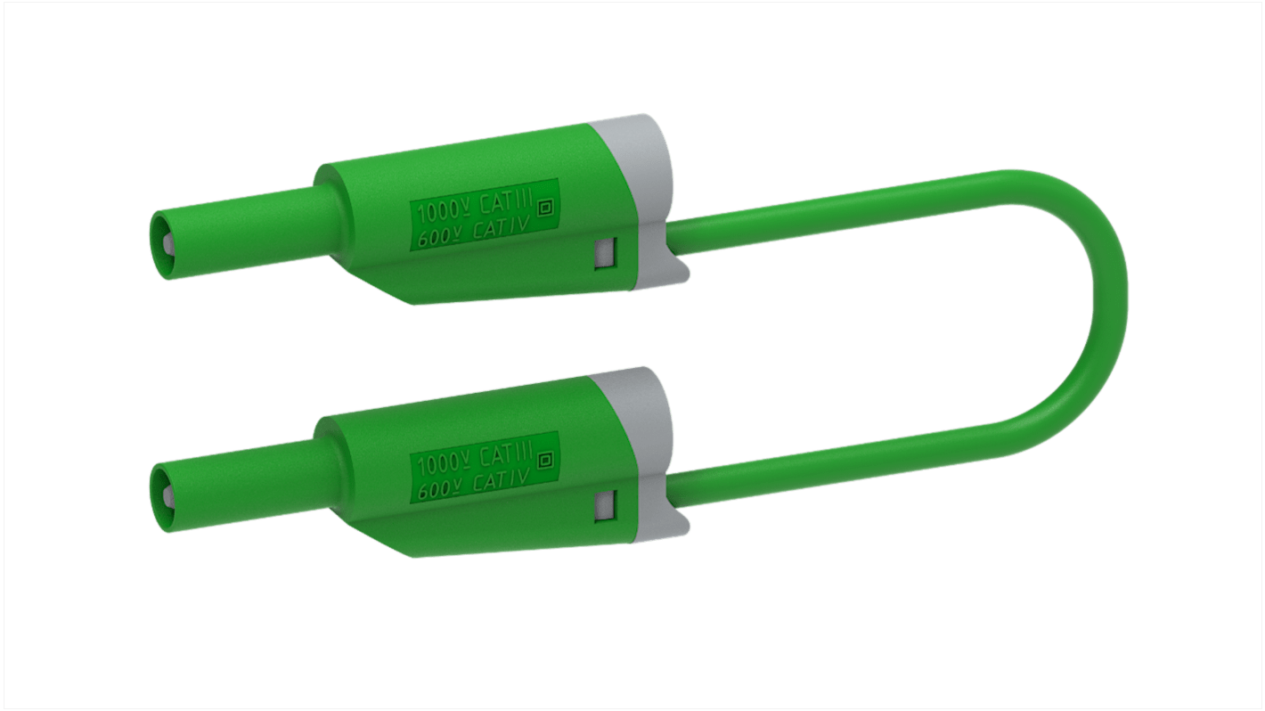 Electro PJP Test lead, 36A, 1kV, Green, 2m Lead Length