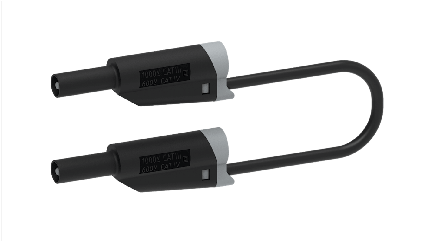 Electro PJP Test lead, 36A, 1kV, Black, 50cm Lead Length