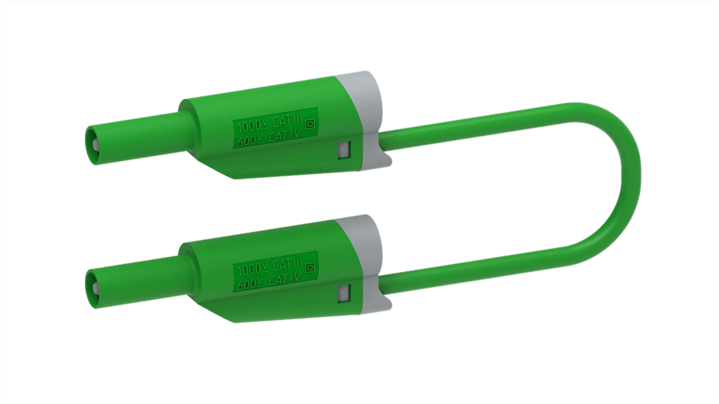 Electro PJP Messleitung Stecker, Grün 50cm, 1kV / 36A