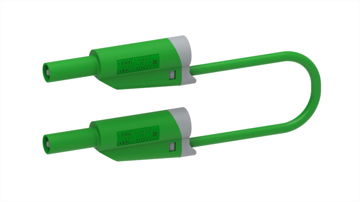 Electro PJP Test lead, 36A, 1kV, Green, 50cm Lead Length