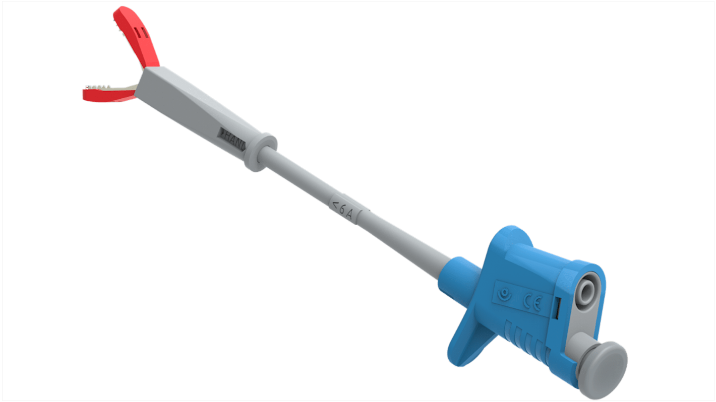 Electro PJP Alligator Clip, Nickel-Plated Steel Contact, 6A, Blue