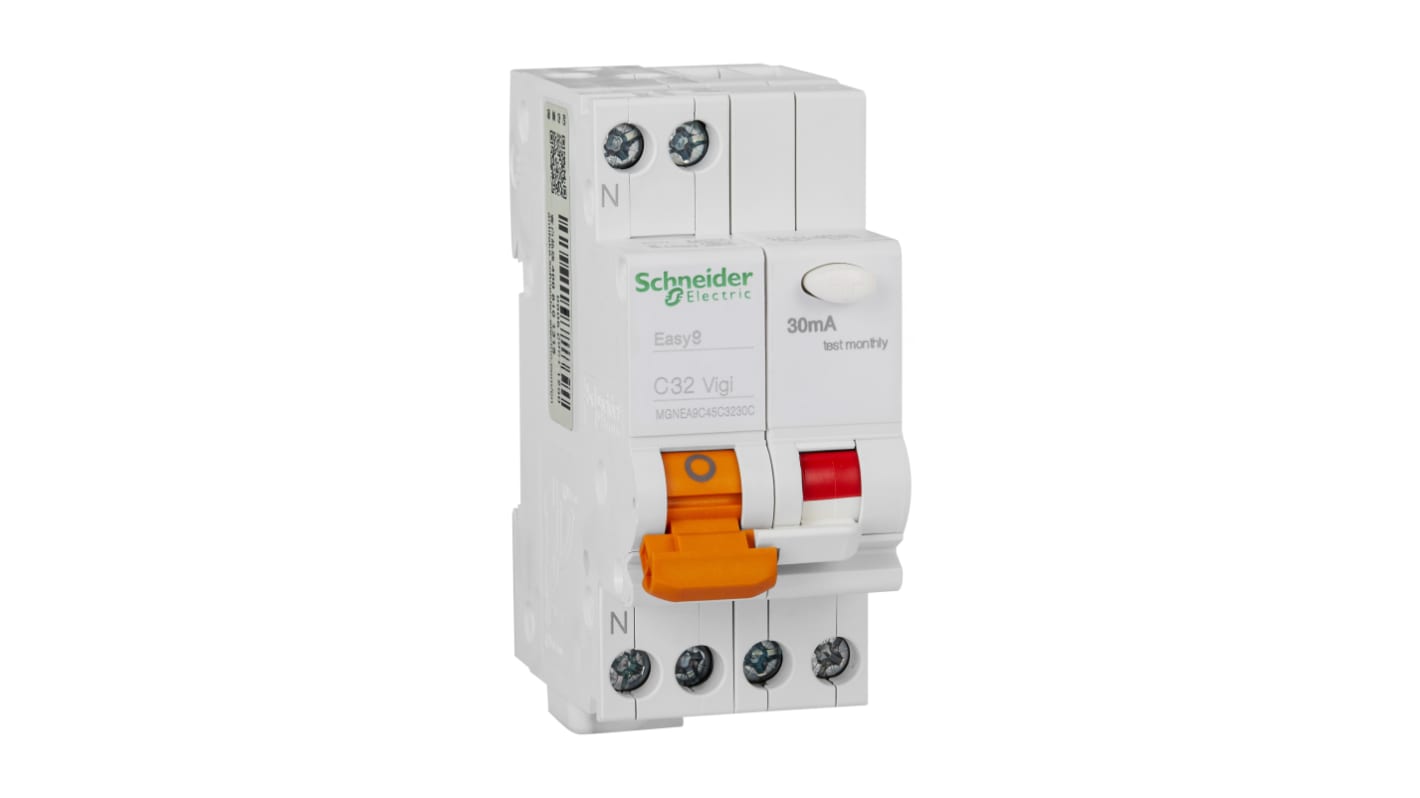 Schneider Electric 32A 1P+NP, 30mA C型剩余电流动作断路器, EA9C45系列