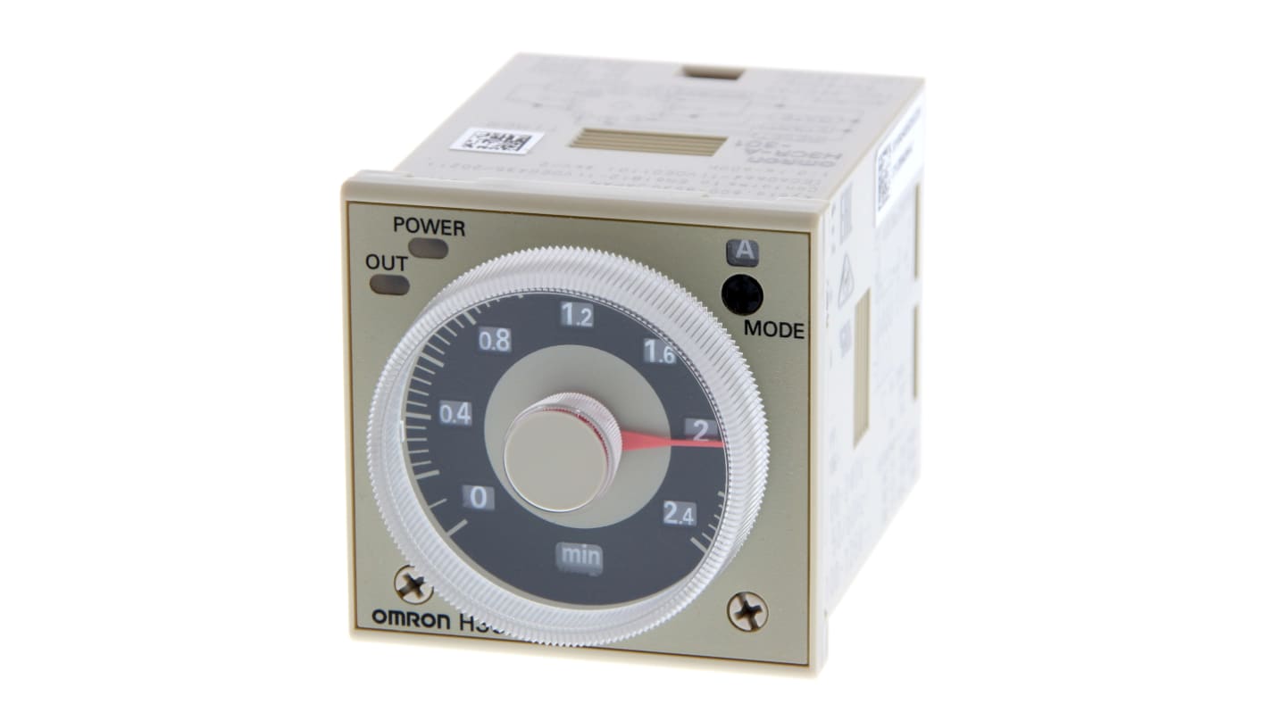 Omron Plug In Timer Relay, 24-48/12-48V ac/dc, 2-Contact, 0.1 → 2160000s, DPDT