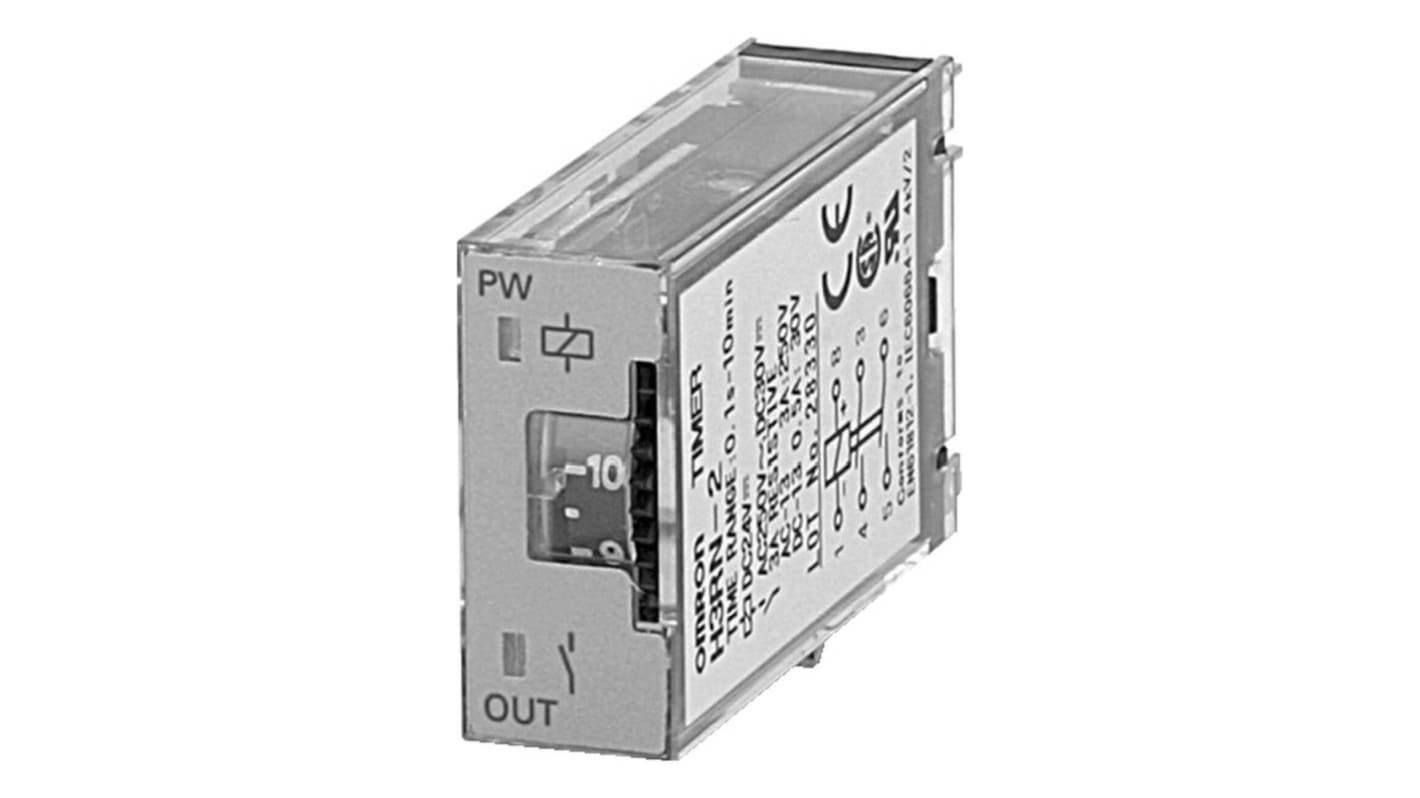 Omron Plug In Timer Relay, 24V ac, 2-Contact, 0.1 → 600s, DPST