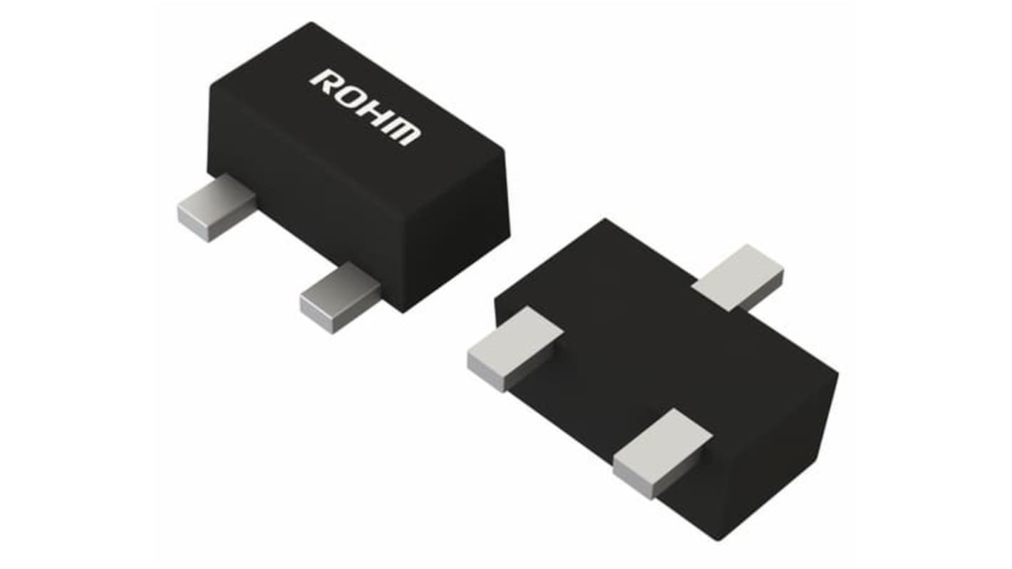 P-Channel MOSFET, 250 mA, 30 V, 3-Pin SOT-416FL ROHM RE1E002SPTCL