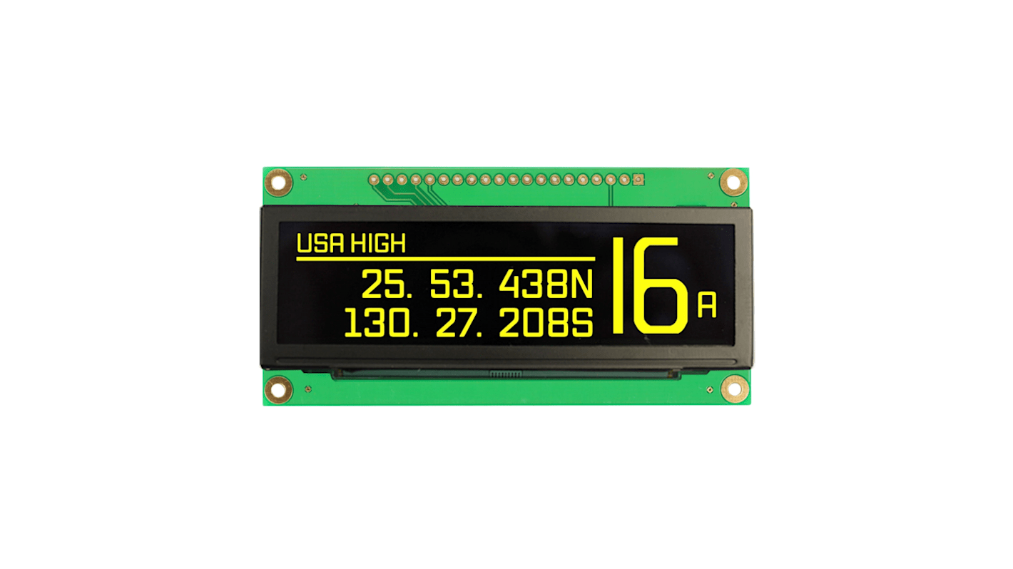 NEWHAVEN DISPLAY INTERNATIONAL 有機EL ディスプレイ, 3.12インチ, 黄