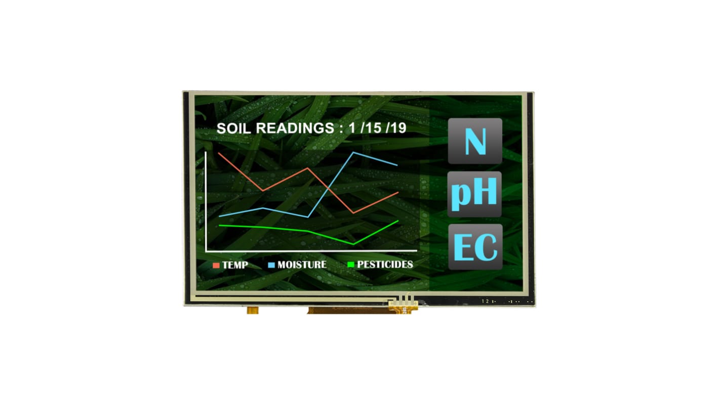 Display LCD a colori NEWHAVEN DISPLAY INTERNATIONAL, 5poll, interfaccia RGB, 800 x 480pixels, touchscreen