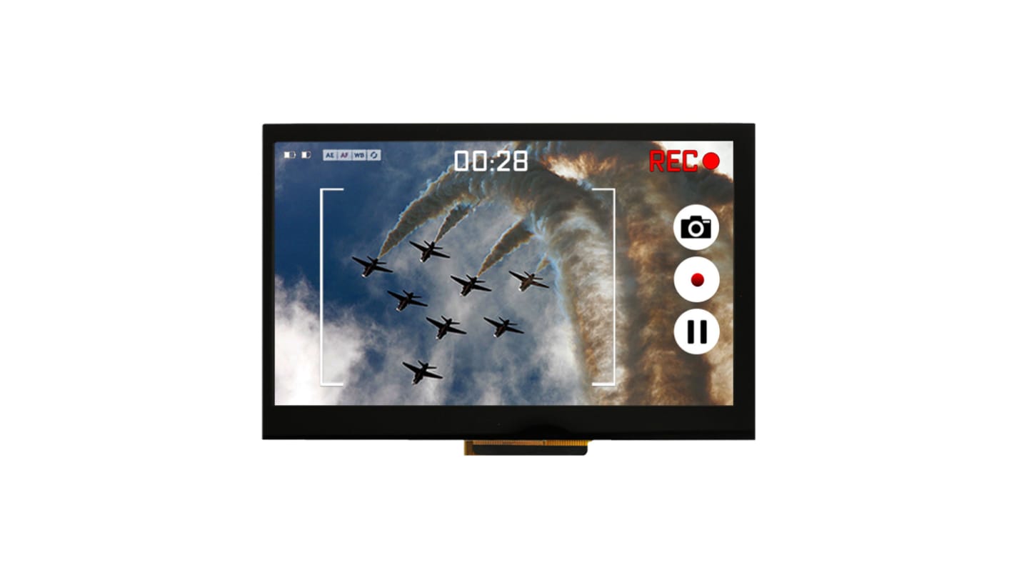 NEWHAVEN DISPLAY INTERNATIONAL NHD-7.0-800480EF-ASXV#-CTP LCD Colour Display / Touch Screen, 7in, 800 x 480pixels