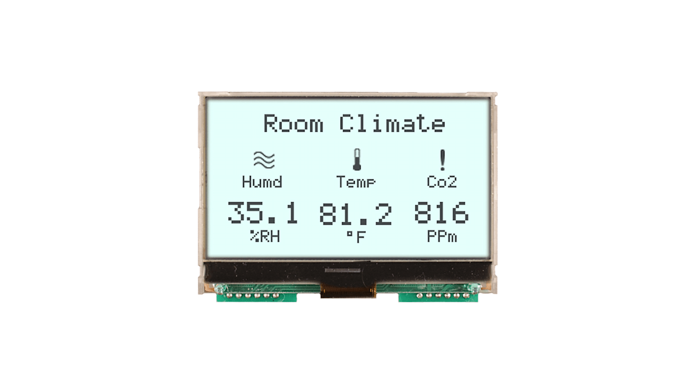 NEWHAVEN DISPLAY INTERNATIONAL LCD monokrom display, Baggrundfarve Hvid 80.0 x 54.0 x 10.2mm, LCD, 128x64pixels Ingen