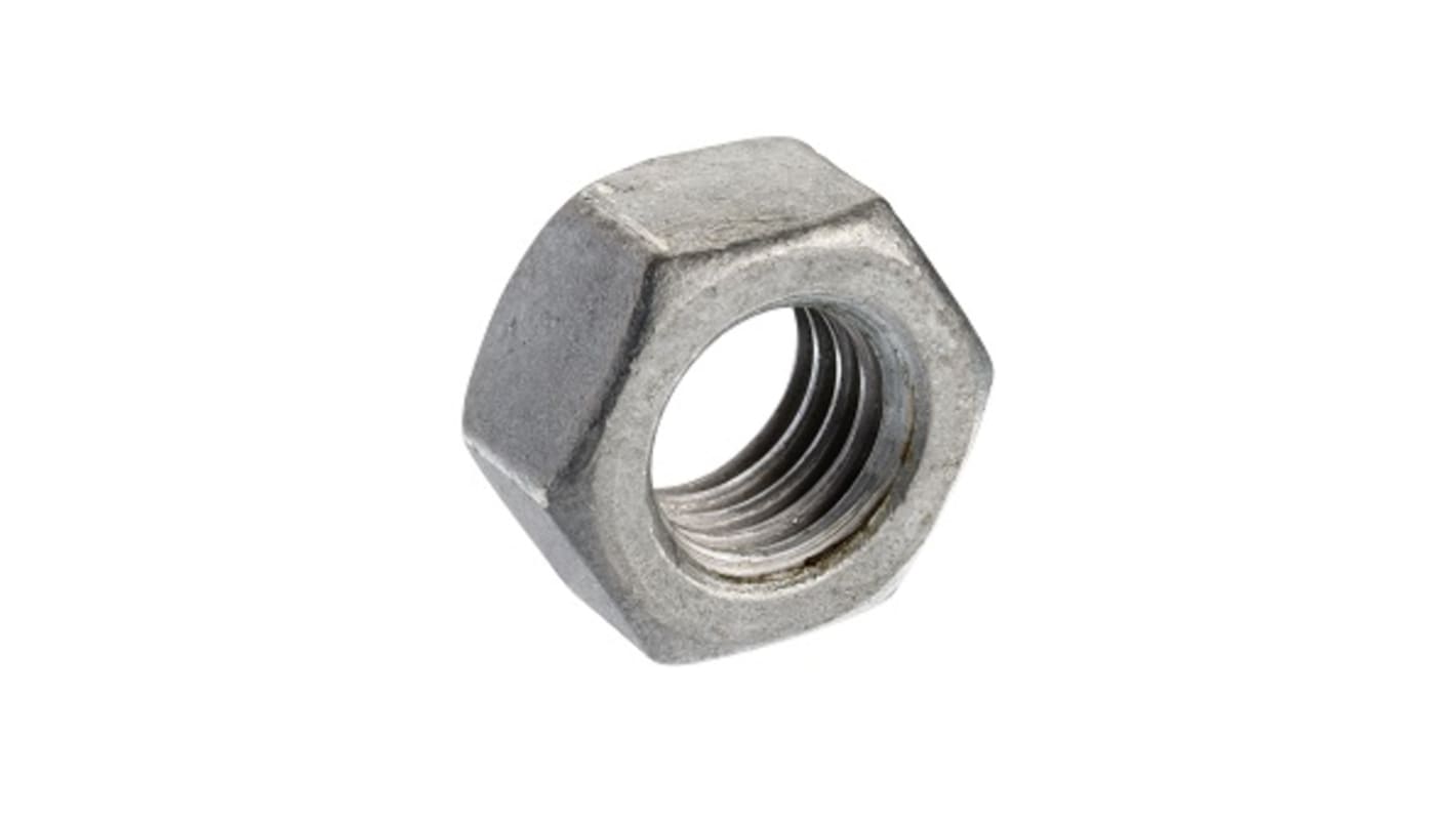 RS PRO, Galvanised Steel Hex Nut, DIN 934, M8