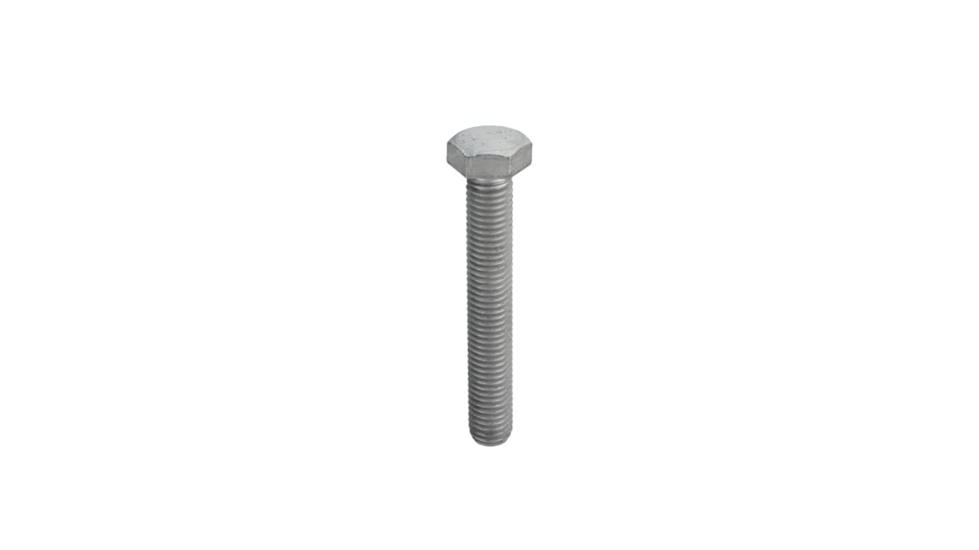 RS PRO Galvanised Steel Hex, Hex Bolt, M16 x 120mm