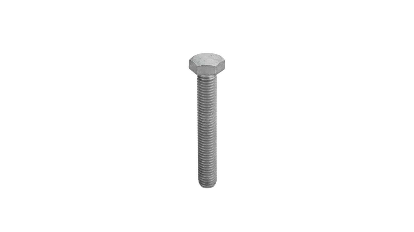 RS PRO Galvanised Steel, Hex Bolt, M10 x 60.0mm