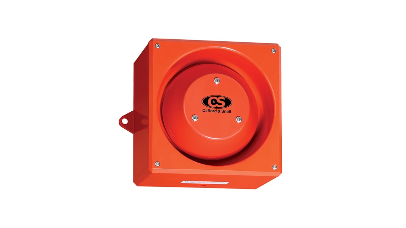 Clifford & Snell YA80 Series Wall or Bulkhead Electronic Sounder, 48 V dc, 116dB at 1 m, IP66, DC, 32-Tone