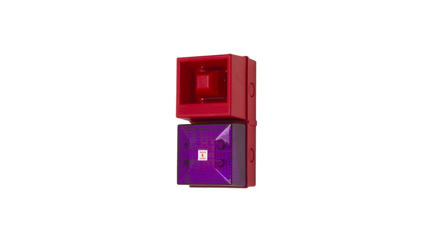 Clifford & Snell YL40 Series Magenta Sounder Beacon, 48 V dc, IP65, Base-mounted, 108dB at 1 Metre