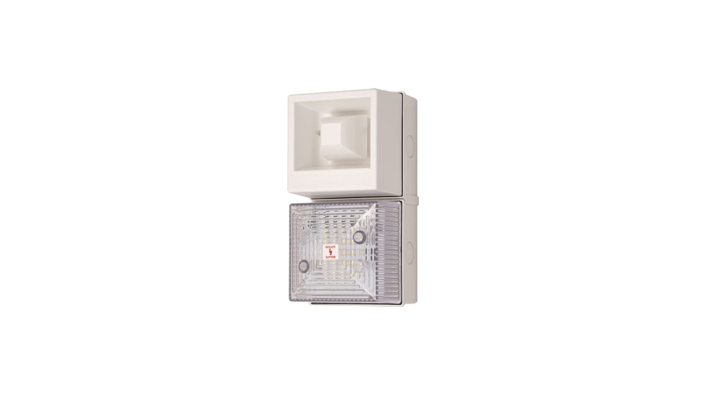 Clifford & Snell YL40 Series Clear Sounder Beacon, 115 V ac, IP65, Base-mounted, 108dB at 1 Metre