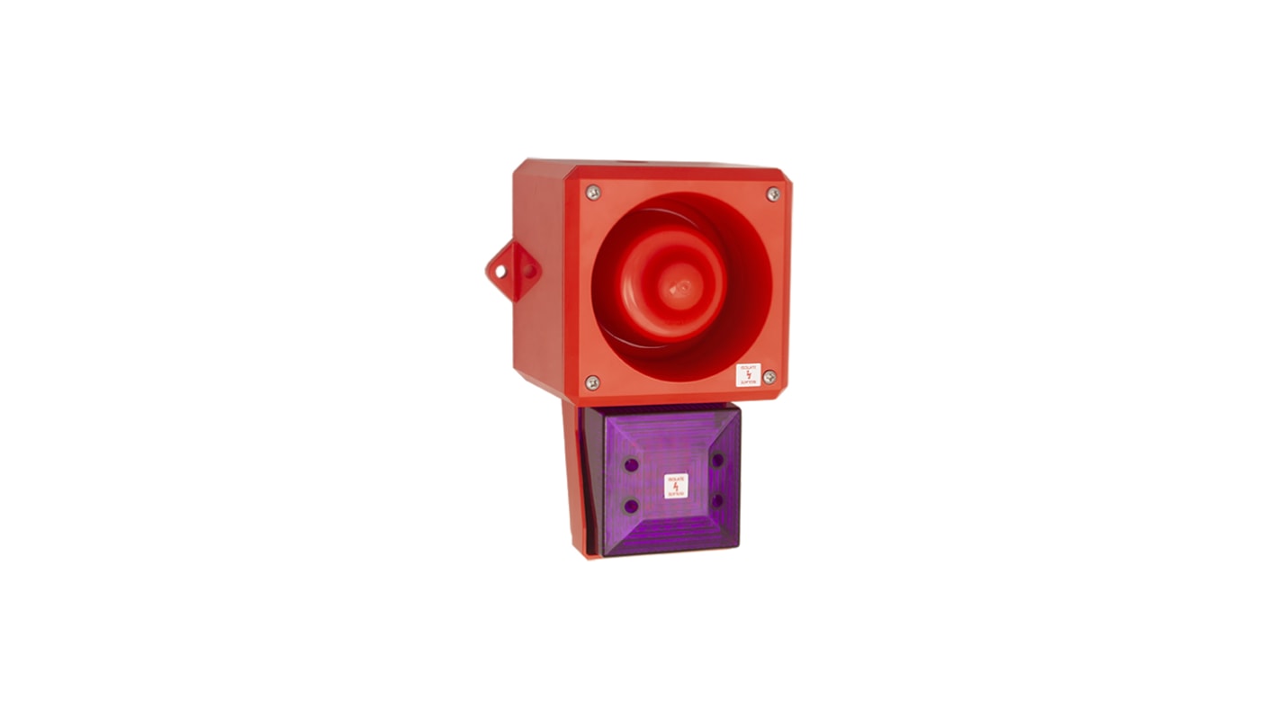 Clifford & Snell YL50 Hi Vis Series Magenta Sounder Beacon, 48 V dc, IP66, Wall or Bulkhead, 112dB at 1 Metre