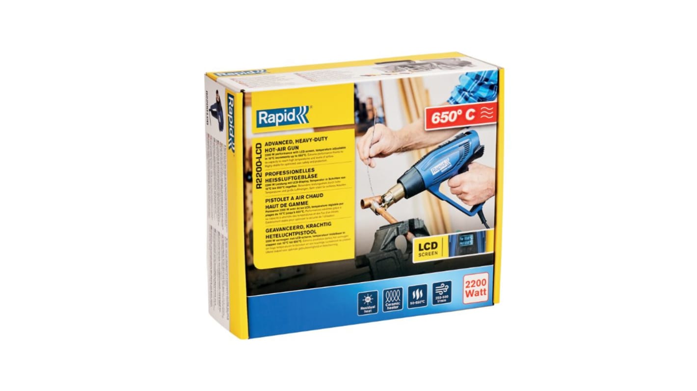 Rapid R2200-LCD 50 → 650°C max Corded, Type C - EuroPlug