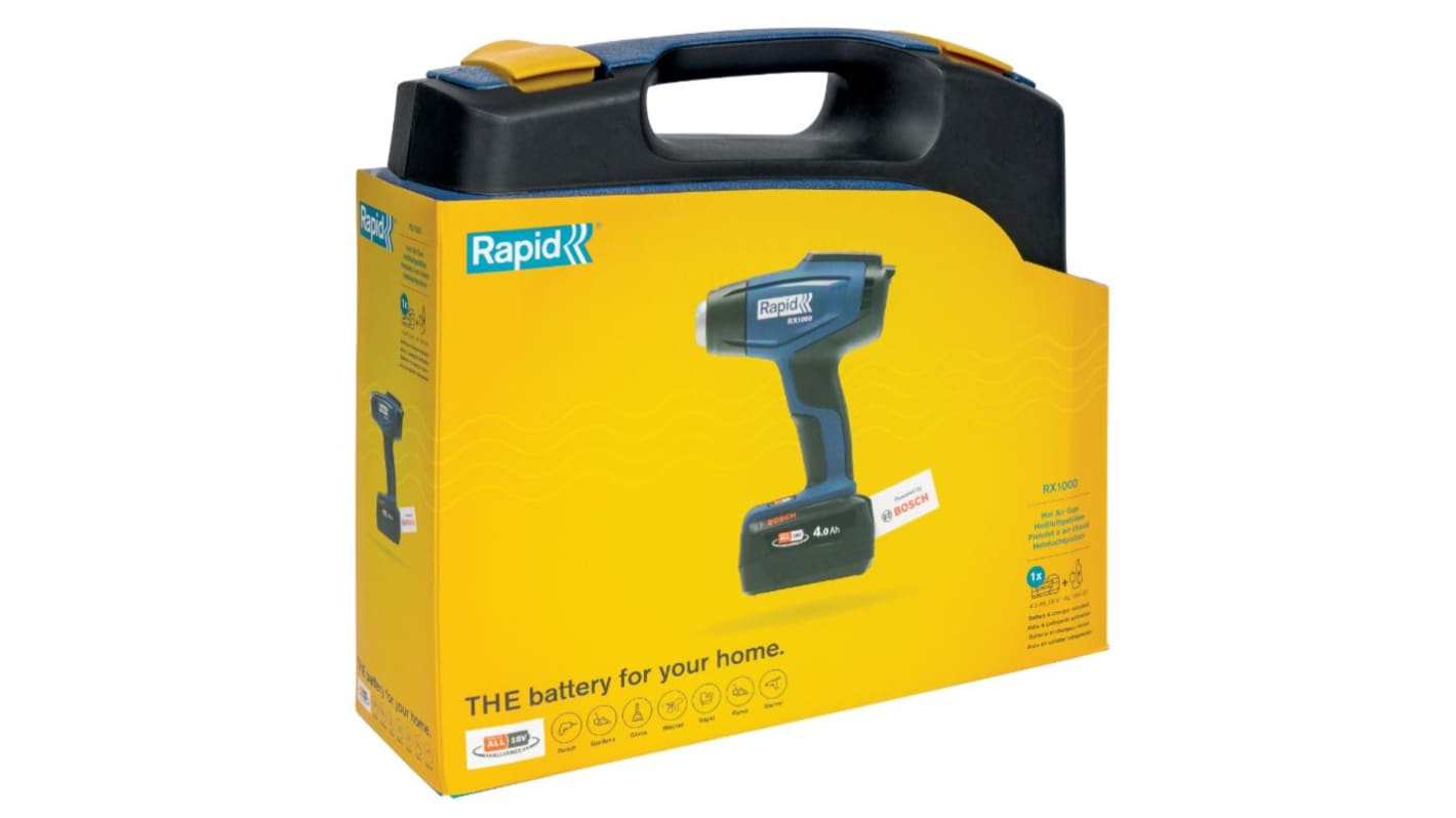 Rapid RX1000 550°C max Cordless Heat Gun, Type C - EuroPlug