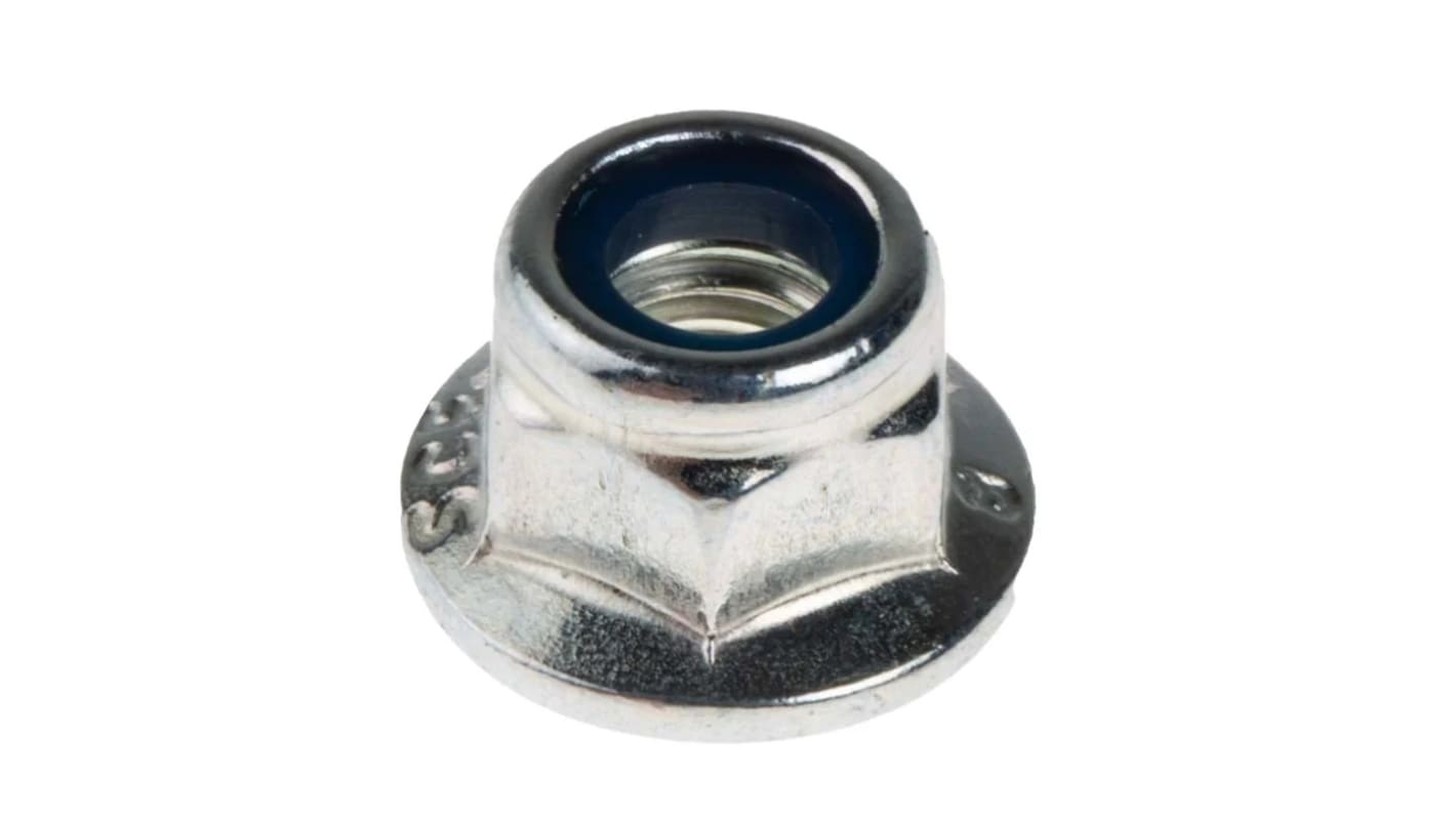 Tuerca de bloqueo M5 RS PRO de acero Galvanizado brillante, anch. 8.0mm, alt. 5.0mm