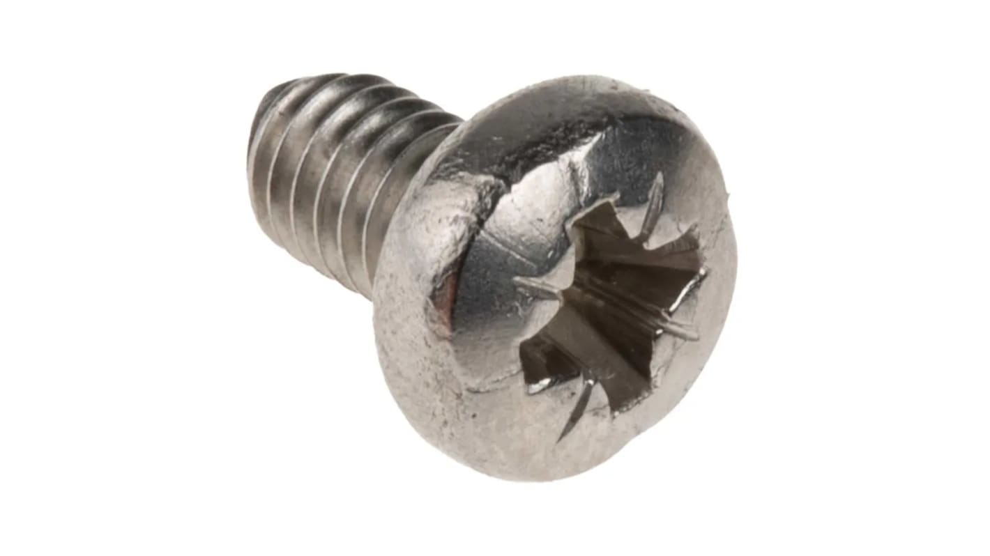 RS PRO Pozi Pan A2 304 Stainless Steel Machine Screw DIN 7985, M4x6.0mm