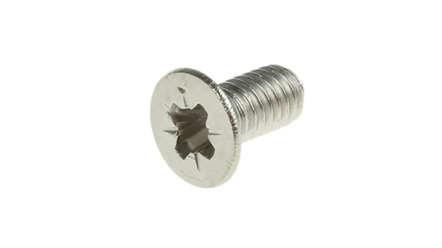 RS PRO Pozi Countersunk A4 316 Stainless Steel Machine Screw DIN 965 x 6.0mm