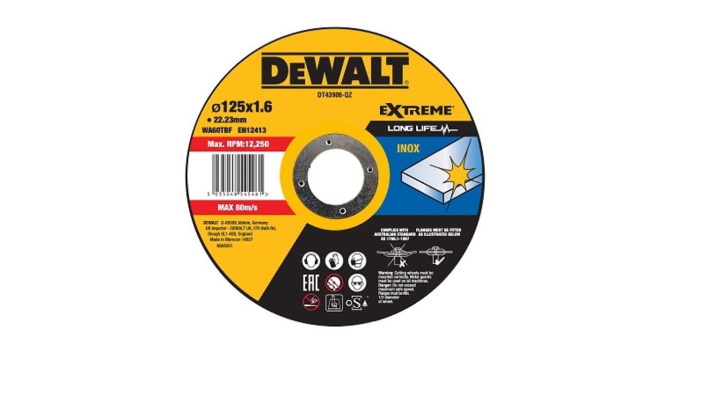 DeWALT Aluminiumoxid Trennscheibe Ø 125mm / Stärke 1.6mm