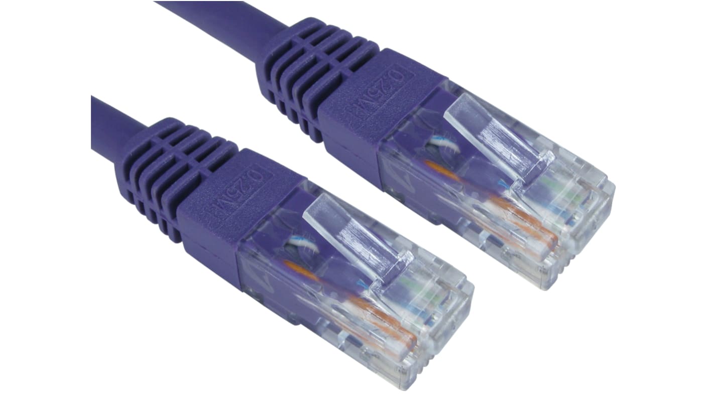 RS PRO, 1.5m Cat6, Purple RJ45 to Male RJ45 Male, UTP Unshielded, Terminated PVC Sheath