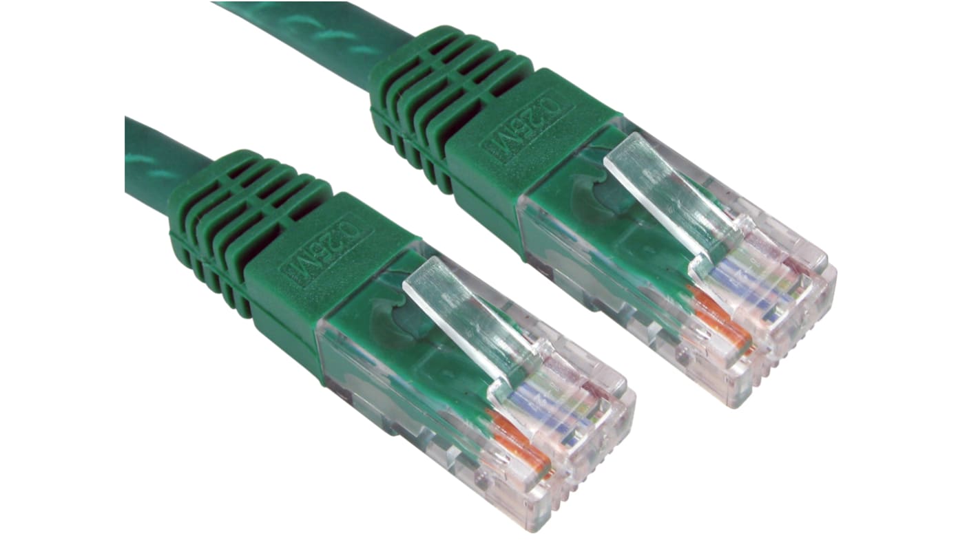 RS PRO, 2m Cat6, Green RJ45 to Male RJ45 Male, UTP, Terminated PVC Sheath