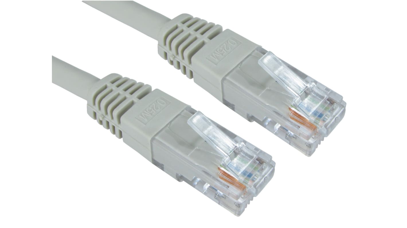 RS PRO Ethernetkabel Cat.6, 7m, Grau Patchkabel, A RJ45 UTP Stecker, B RJ45, PVC