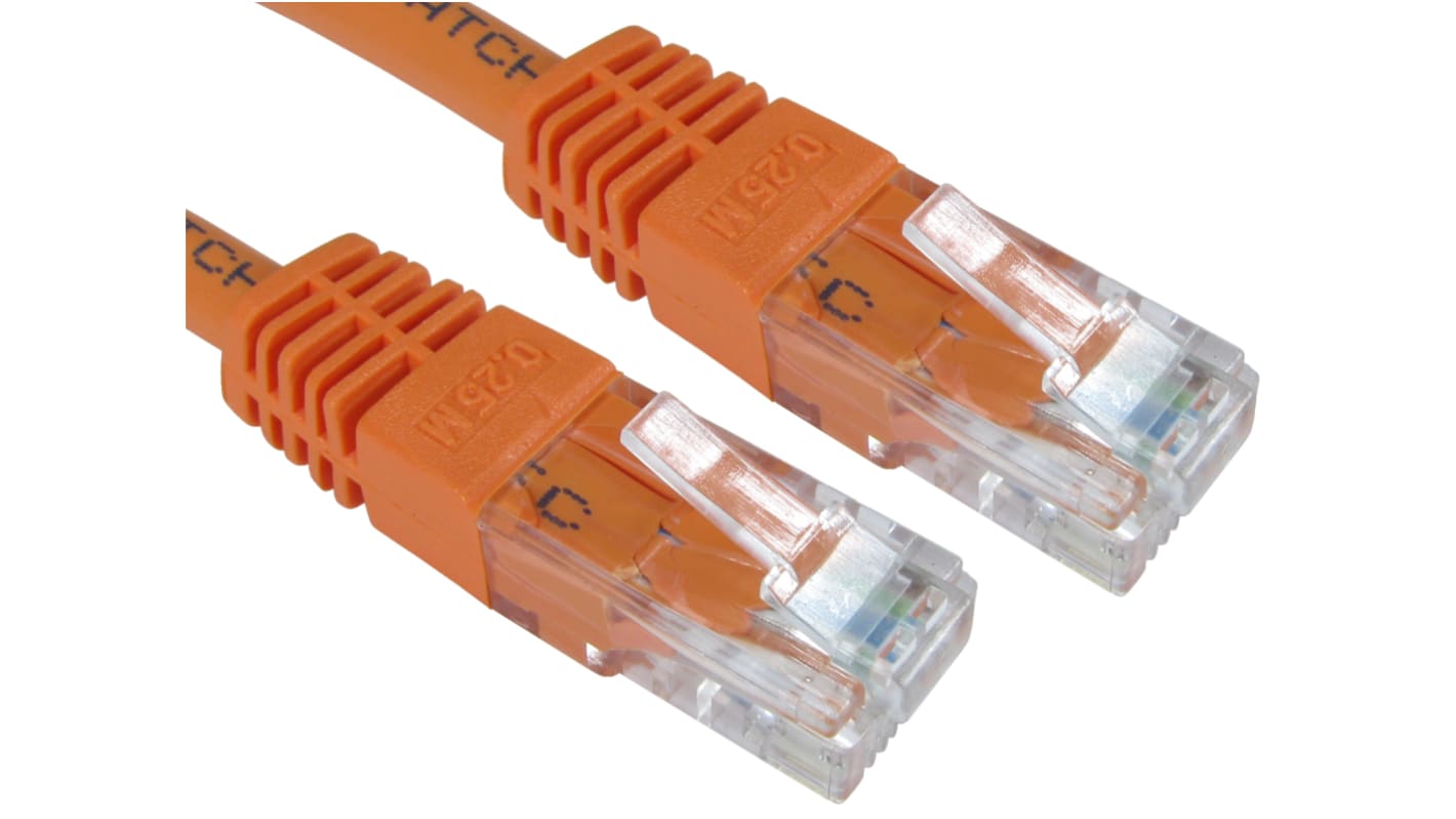 Câble Ethernet catégorie 6 UTP RS PRO, Orange, 10m PVC Avec connecteur Droit