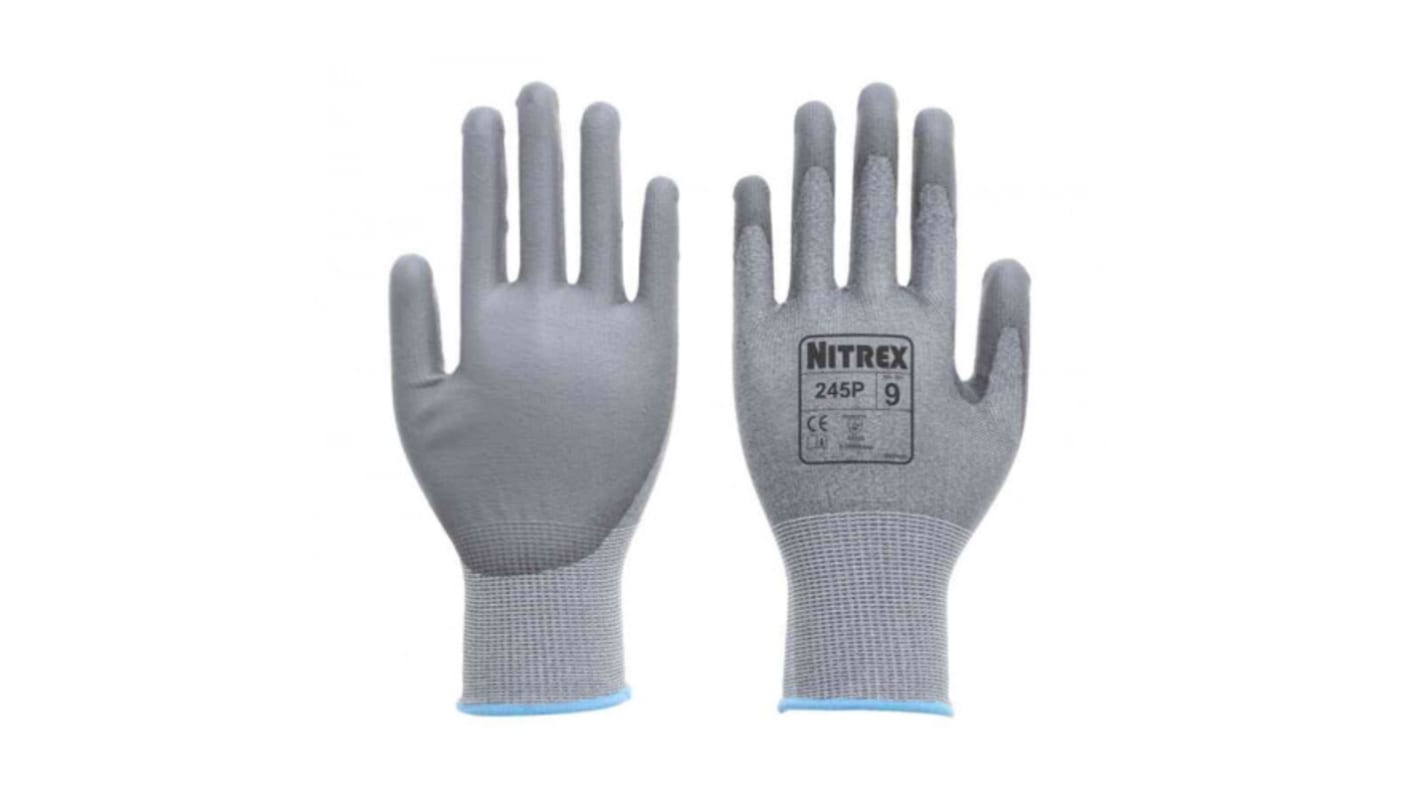 Unigloves 245P Grey Glass Fiber, HPPE, Polyester, Spandex, Steel Cut Resistant, Dry Environment, Good Dexterity Work