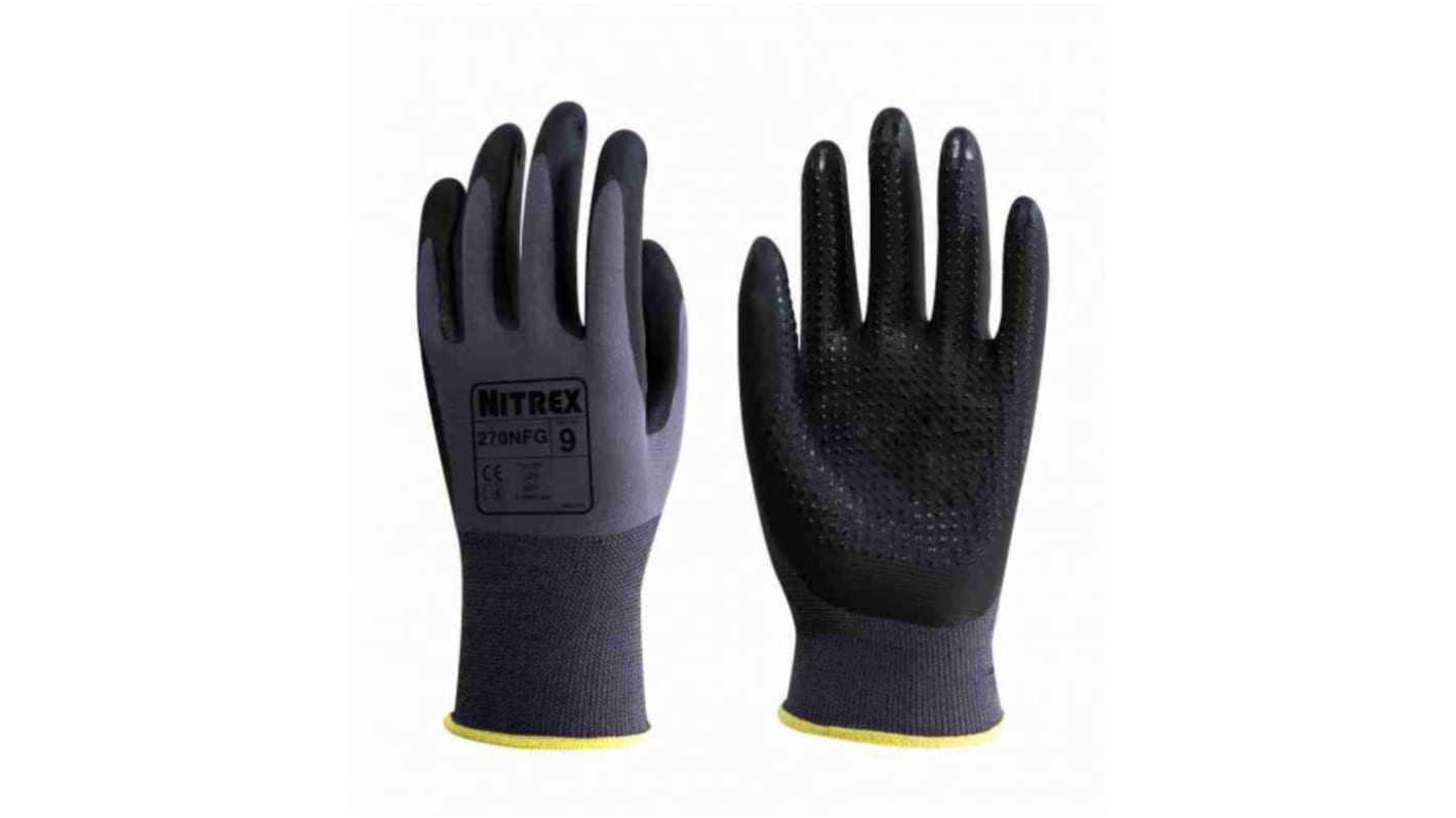 Guantes de trabajo de Nylon Unigloves serie 270NFG, talla 10, con recubrimiento de Espuma de nitrilo, Agarre y