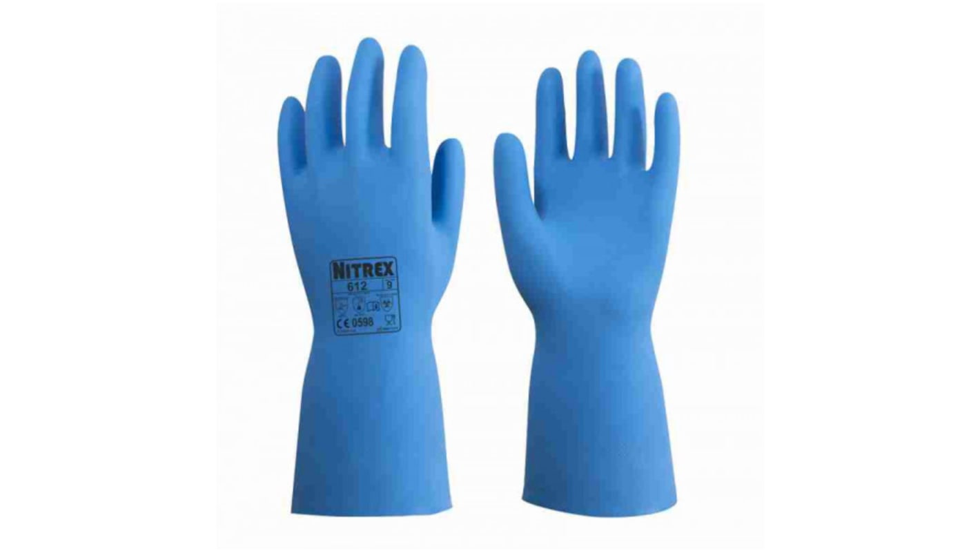 Unigloves 612 Arbeitshandschuhe Größe 6 Abrasion Resistant, Chemical Resistant Nitril Blau 10Paare
