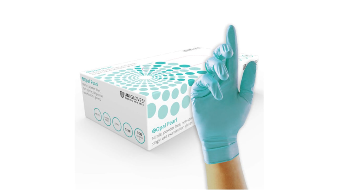 Unigloves GP0*** Powder-Free Nitrile Disposable Gloves, Size XS, Food Safe, 100 per Pack