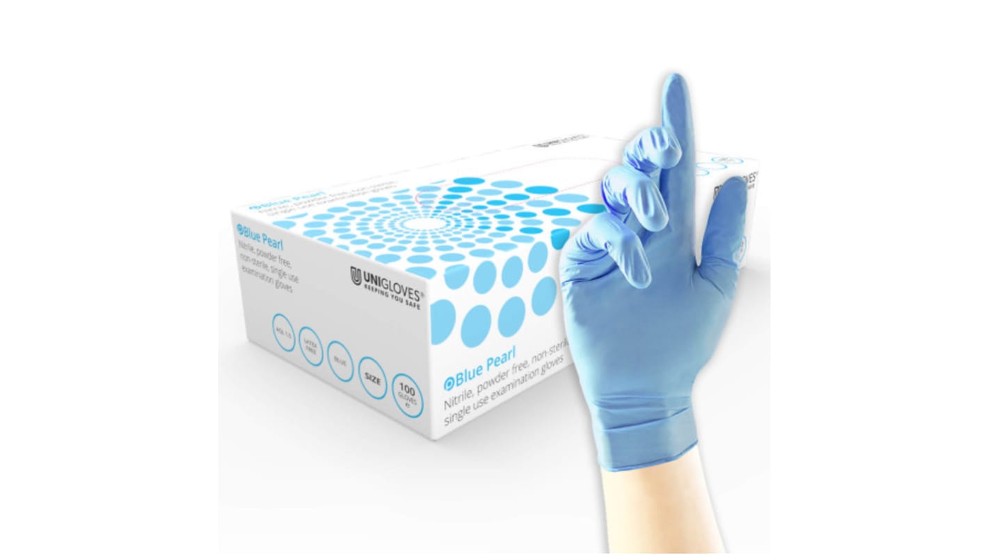 Unigloves GP0*** Yellow Powder-Free Nitrile Disposable Gloves, Size M, 100 per Pack